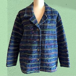 Vintage textured blanket jacket